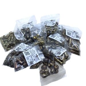 Lot of 12 Mixed Acrylic Bead Bags Jewelry Craft Supplies Gold Tone